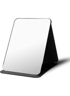 DUNISO Folding Makeup Mirror with PU Leather， Portable Travel Mirror, Folding Mirror with Stand Portable, Desktop Vanity Mirror for Office Desk,Vanity Table, Travel, Camping， 25.5 * 18CM