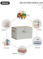 DUNISO 2 Pack Closet Storage Box with Zipper Lid, Dust Proof Attic Fabric Storage Box, Foldable Closet Storage Bins with Durable Handles, Wardrobe Clothes Organizer with Lid, Storage Basket for Seasonal Garment Organizer for Home, Closet, Office - Image 2