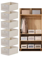 DUNISO 6 Pcs Wardrobe Clothes Organizer,Visible Drawer Organizers，Foldable Closet Organizer Bins，Moisture and Mold Prevention，Sturdy and Durable，for Organizing Clothing Jeans Toys Book Shelves Closet Wardrobe