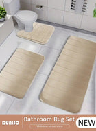 DUNISO 3 Piece Bathroom Rug Set Includes Bath Rug, Contour Mat, Super Soft Water Absorbent & Non-Slip Bath Mats for Bathroom Floor, Tub and Shower Room, Machine Washable