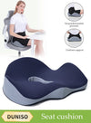 DUNISO Donut Pillow，Memory Foam Seat Cushion，Multi Functional Waist Protection Cushion,Comfortable and Breathable，Removable and Washable，Suitable for Pregnancy, Hemorrhoids, Postpartum, Sciatica，Driving,Work and Home Using,49*41*15cm