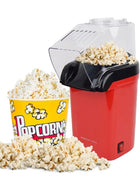 DUNISO Electric Popcorn Machine Maker Popper Hot Air Popcorn Machine With Measuring Spoon, Quick Popcorn,Can Quickly Make Healthy Food In 2-3 Minutes， Oil Free, Good For Watching Movies,Party, Holiday Gift (Red)