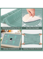 DUNISO 4 Pcs Silicone Baking Set，Reusable Nonstick Bakeware Mats with Rolling Pin，Pastry Brushes and Dough Cutters，Waterproof Pastry Mat with Measurements Liner，Suitable for Making Pastries and Cookies - Image 5