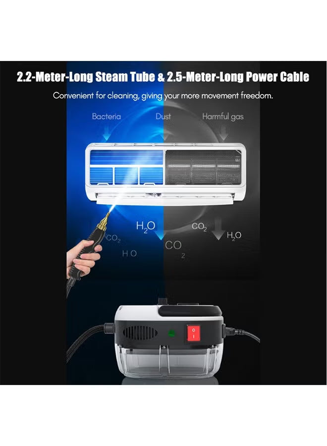 2500W High-Temperature Portable Steam Cleaner with 3 Brush Heads