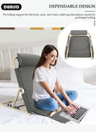 DUNISO Lifting Bed Backrest, 5 Gears Portable Folding Adjustable Sit-Up Back Rest, Multi-Function Floor Chair for Bed, Backrest Chair for Reading, Bed Backrest Support with Head Pillow for Neck Head Lumbar Support - Image 2