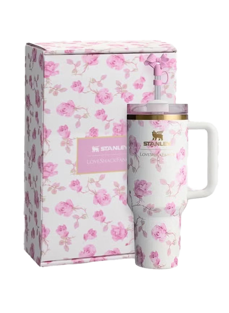 Stanley x LoveShackFancy Quencher 40OZ - Pink Rose