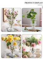 DUNISO Creative Clear Glass Vase Craft Aesthetic Decorative Small Flower Vase Hydroponic Plant Desktop Ornament Modern Irregularity Vase for Flowers Rose Home and Office - Image 3