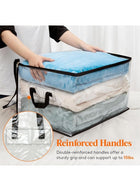 DUNISO 6 Pack Clear Clothes Storage Bags, 60L Plastic Blanket Storage Bags, Foldable Moving Bags with Zipper Handle, Waterproof and Dustproof，Sturdy and Durable，for Bedding, Duvet, Comforter，Pillow，Toys，55*35*31.5cm - Image 5