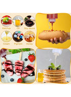 DUNISO 2 Pack 1000ml Plastic Squeeze Condiment Bottles, Clear Multi-purpose Sauce Dispensers  for Syrup, Ketchup ,Dressing Oil and Honey,Leak proof and Portable - Image 5