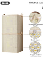 DUNISO 2 Pack Foldable Closet Storage Box Washable Closet Storage Organizer Wardrobe Clothes Organizer Cube Storage Bin Closet Organizer Storage Basket with Handle for Clothing Jeans Blankets Toys - Image 3