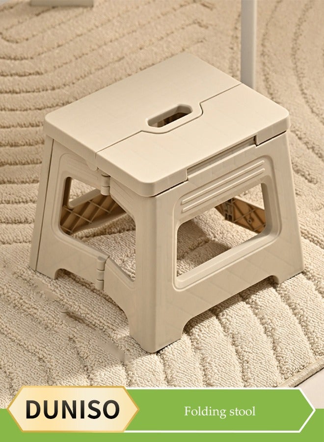 DUNISO 2 Pcs Folding step stool,portable footstool outdoor stool,anti slip step stool，can be carried by hand, suitable for kitchen, bathroom, garden,22*20.5*20cm
