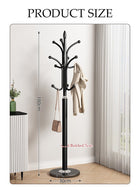 DUNISO Metal Clothes Rack with Natural Marble Base, Modern Clothes And Coat Hanger Rack, Free Standing Hall Tree with 12 Hooks for Hanging Scarf, Bag, Jacket, Home Entry-way Hat Hanger Organizer (Black) - Image 2