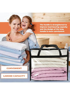 DUNISO 3 Pack Clear Plastic Storage Bags, 40L Clothes Storage Bag with Zipper，Foldable Moving Bags with Reinforced Handle，Waterproof and Dustproof, Sturdy and Durable，for Loft Wardrobe for Bedding Clothes Blanket Duvet，46*23*38cm - Image 4