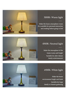 DUNISO Bedside table lamp, USB fabric  bedroom lamp, retro European bedside table lamp, three color and multi level adjustable, suitable for living room, study, bedroom and office - Image 3