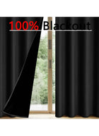 DUNISO 2 Panels Super Large Blackout Curtains (Black,132*241cm)Thermal Insulated Room Darkening Curtains, Grommet Light Blocking Blackout Drapes for Living Room - Image 4