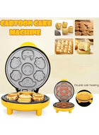 DUNISO Waffle Maker, 7 Different Shaped Pancakes for Kids, Animal Waffle Maker, Electric Nonstick Waffler Iron, Pan Cake Cooker ，1000W, Suitable for Baking, Breakfast, Kitchen,(Yellow) - Image 2