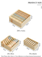 DUNISO 3 Pieces Fabric Closet Storage Organizer Set Foldable Clothes Boxes Large Capacity Wardrobe Stackable Closet Drawer with Handle for Leggings Stockings Socks Underwear - Image 2