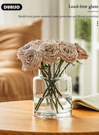 DUNISO Creative Clear Glass Vase Craft Aesthetic Decorative Small Flower Vase Hydroponic Plant Desktop Ornament Modern Irregularity Vase for Flowers Rose Home and Office - Image 3