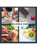 DUNISO Stainless Steel Cutting Board with Lip, chopping board for Kitchen,L Shape Pastry Board，Kneading Board Cutting Mats，Rust Proof, Sturdy and Durable, Easy to Clean，Suitable for Meat, Fruits, Vegetables, Bread, and Baking，40 * 30CM - Image 4