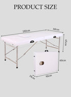 DUNISO Portable Massage Table,Foldable Professional Massage Tables with Pillow,SPA Bed with Stainless Steel Frame 2 Fold for SPA Salon Tattoo Massage Therapeutic Treatment,White - Image 2