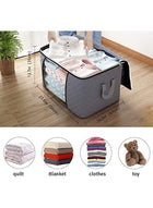 DUNISO 5 Pcs Large Storage Bags，Clothes Organizer，Heavy-Duty Foldable Organizers with Handles and Zippers，Breathable and Moisture-proof，for Storing Duvet Covers, Blankets, Clothing, and Household Items,60*43*35cm - Image 5