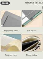 DUNISO Lined Journal Notebooks, A5 200 Pages Hardcover Journal Notebooks with Ribbon Bookmark and Pen Loop, Classic Transverse Line Notepad for Women Men Travel Business Work Office - Image 3