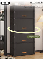 DUNISO 9 Tier Shoe Rack, Dust-proof Shoe Storage Cabinet with Doors, Expandable Stackable Shoe Shelf, Portable Shoe Storage Cabinet for Shoes, Boots, Slippers, Freestanding Shoe Organizer for Entryway Porch Bedroom Garages - Image 3