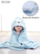 DUNISO Baby Bath Towels Newborn Hooded Baby Towel Ultra Absorbent and Soft Cotton Hooded Washcloth for Baby Toddler Infant Unisex Hooded Baby Bath Towel Blue