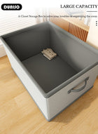 DUNISO Foldable Closet Storage Organizer with lid,Wardrobe Clothes Organizer For Clothing, Sheets, Toys, Books,Washable Closet Storage Boxes with Carrying Handles Cube Stackable Storage Bin for Home Bedroom Office - Image 4