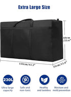 DUNISO 2Pcs Extra Large Storage Bags,Moving Bags with Strong Zippers & Carrying Handles, Waterproof and Dustproof Underbed Storage Organizer Bag, Sturdy and Durable，for Bedding/Duvets/Pillows/Laundry/Clothes/Moving home，110*60*35cm，Black - Image 2
