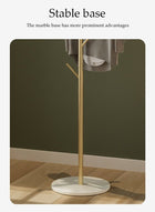 DUNISO Coat Rack，Independent Clothes Hanger，Stand Garment Rack，Clothes Rack with Marble Base for Hanging Clothes, Hats, Bags,Golden Tree Branch Shaped Green Leaf Style - Image 5