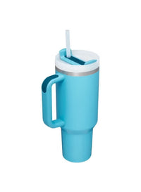 Stanley 40oz Quencher H20 Flowstate Stainless Steel Vacuum Insulated Tumbler with Lid and Straw, Cream (Blue)
