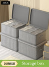 DUNISO 3 Pcs Clothes Storage Box With Lid，Foldable Wardrobe Organizer, Drawer Organizer，Moisture and Mold Prevention，Sturdy，Durable，Dustproof，for Organizing Clothing Jeans Toys Book Shelves Closet Wardrobe，50*40*33cm