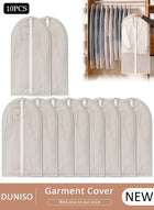 DUNISO 10 Pack Clear Garment Bags for Hanging Clothes with Full Zipper, Dust Proof Clothes Bag Travel Hanging Garment Bags for Closet Storage, Suit Bags for Closet Storage and Travel 60*120cm