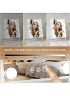 DUNISO Hollywood Makeup Mirror With Light, 9 Led Bulbs, Smart Touch, Three-Color Dimmable, 360° Rotation, White - Image 4