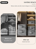 DUNISO 2PCS Large Storage Bags, Clothes Storage Bins with Zip Lid Foldable Closet Organizers Storage Containers with Durable Handles Thick Fabric Storage Box for Blanket Comforter Clothing Bedding - Image 3