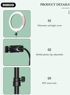DUNISO Selfie Ring Light with Extendable Floor Tripod and Phone Holder, Dimmable LED Beauty Camera Ring light with 360 Shooting Arm for Makeup, Photo Selfie, Video Recording, Live Streaming - Image 5