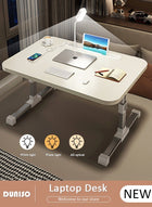 DUNISO Laptop Desk for Bed, Adjustable Laptop Bed Tray Table With Eye-protection lamp, Portable Lap Desks with USB Charge Port and Foldable Legs for Computer and Laptop