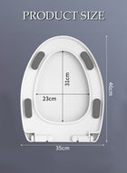 DUNISO Toilet Seat Cover,V-Shape Quiet Soft Close Lid,Quick-Attach Hardware Bathroom Toilet Seat,Durable and Removable,Not Easily Yellowed,Designed with Cushioning Pad,Suitable for Most Toilets - Image 2