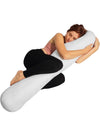 DUNISO Long Pillow, Sleeping Pillow, Round Body Pillow, 21 Cm x 122 Cm, Can Be Used As Sofa Backrest, Bedside Cushion, Pregnancy Pillow, White