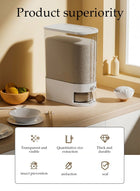 DUNISO Rice Dispenser, Large Dry Food Storage Container, Sealed Grain Dispenser Storage Box With Lid, Measuring Cup And Insect Repellent Box, Food Dispenser Kitchen, Store Rice, Beans, Grains, Small Dry Food, Suitable For Home Kitchen Food Storage Room - Image 3