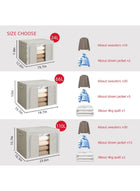 DUNISO 2 Pack 110L Wardrobe Clothes Organizer，Foldable Clothing Storage Boxes，Stackable Drawer Organizers,with Metal Frames，Handles，Transparent Windows, and Double Zippers，for Clothes, Jeans, Pants, Sweaters, Dresses - Image 2