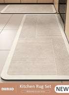 DUNISO 2 PCS  Kitchen Mats and Rugs Set , Non Slip Heavy Duty Standing Mat, Quick Dry Diatom Mud Floor Mat,  Extra Soft and Absorbent Floor Mats for  Kitchen, Bath, Office, Laundry(40*60cm+40*120cm)