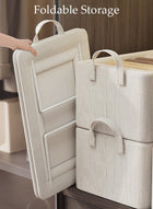 DUNISO 3pcs Wardrobe Clothes Organizer Foldable Closet Storage Organizer for Clothes Jeans Washable Closet Storage Boxes with Carrying Handles Cube Storage Bin for Home Bedroom Office - Image 5