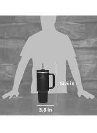 Stanley 40oz Quencher H20 Flowstate Stainless Steel Vacuum Insulated Tumbler with Lid and Straw, Cream (Black)