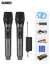 DUNISO 2 Pcs Wireless Microphone,1 To 2 Hand Microphone，Rechargeable Microphone,Used for Karaoke Nights,Family Gatherings,DJ,Meeting