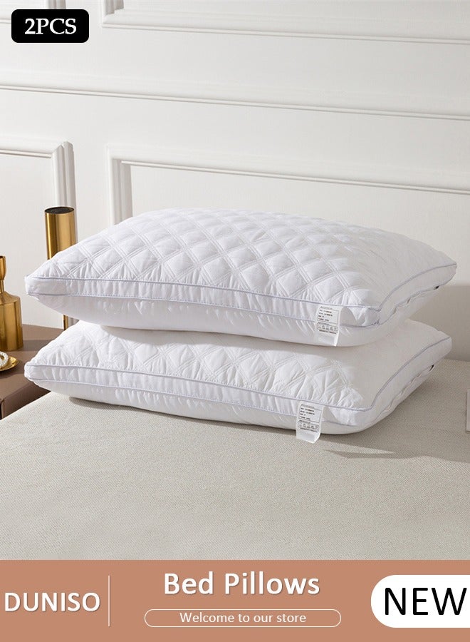 DUNISO Luxury Super Soft Pillows for Sleeping Set of 2 Standard Size Side Sleeping Bed Pillow for Side Back Stomach Sleepers Hotel Collection Bed Pillows Easy Care Premium Quality