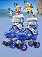 DUNISO Kids Roller Skates，Double Row Roller 4-Wheel Skates Shoes，Beginner Adjustable Roller Skates，Comfortable and Breathable，Gift for Kids Boys Girls Indoor Outdoor Sports，S, Sizes 31 to 34