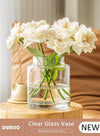 DUNISO Creative Clear Glass Vase Craft Aesthetic Decorative Small Flower Vase Hydroponic Plant Desktop Ornament Modern Irregularity Vase for Flowers Rose Home and Office