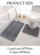 DUNISO 2 Pieces Bathroom Rugs Mat Super Soft Water Absorbent Microfiber Non-Slip Quick Drying Bath Tub Mat Toilet Rugs Perfect Bathroom Mats for Bathroom Tub and Shower - Image 4